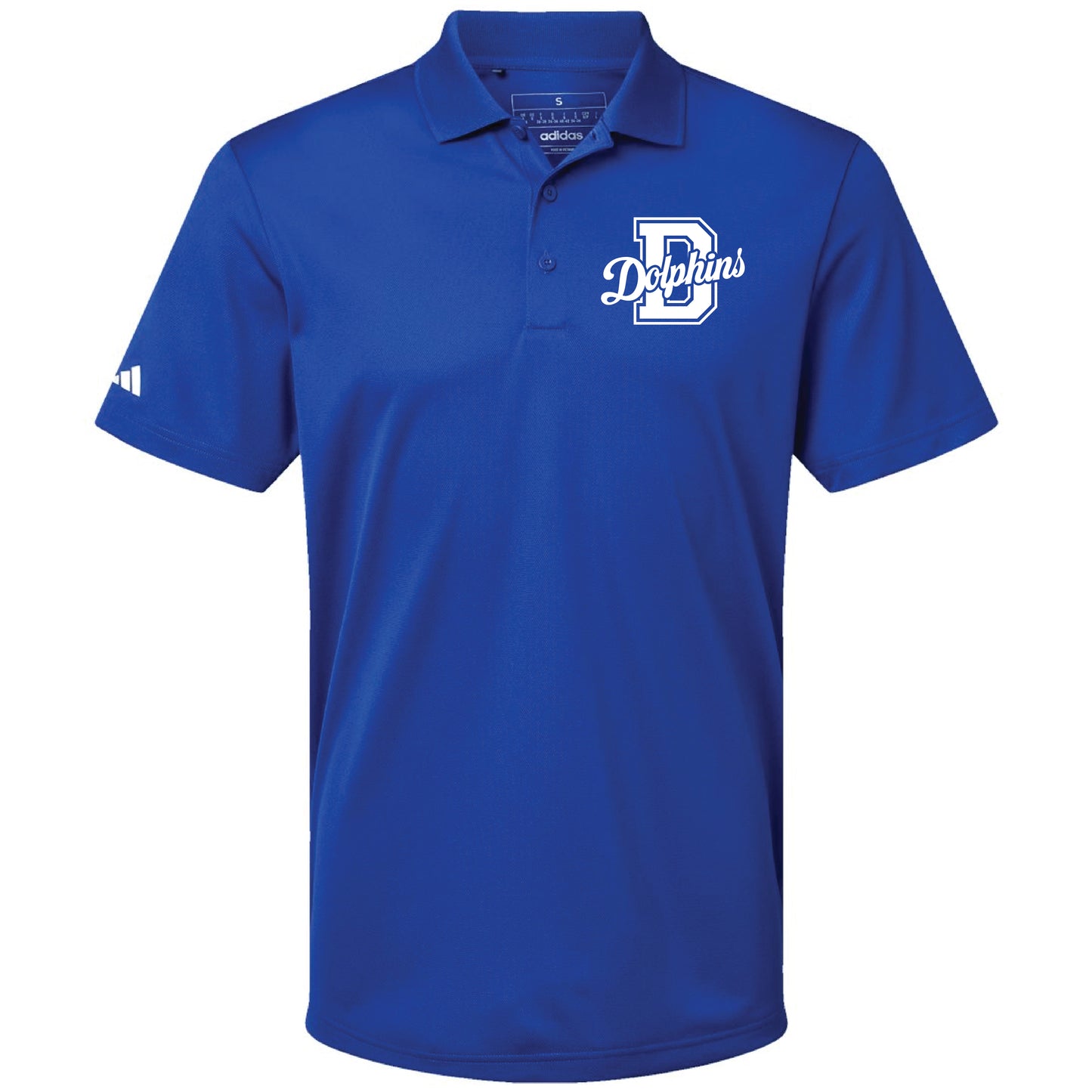 ADULT Royal Disney Dolphins 2025 Performance Adidas Polo - Sizes up to 4X!