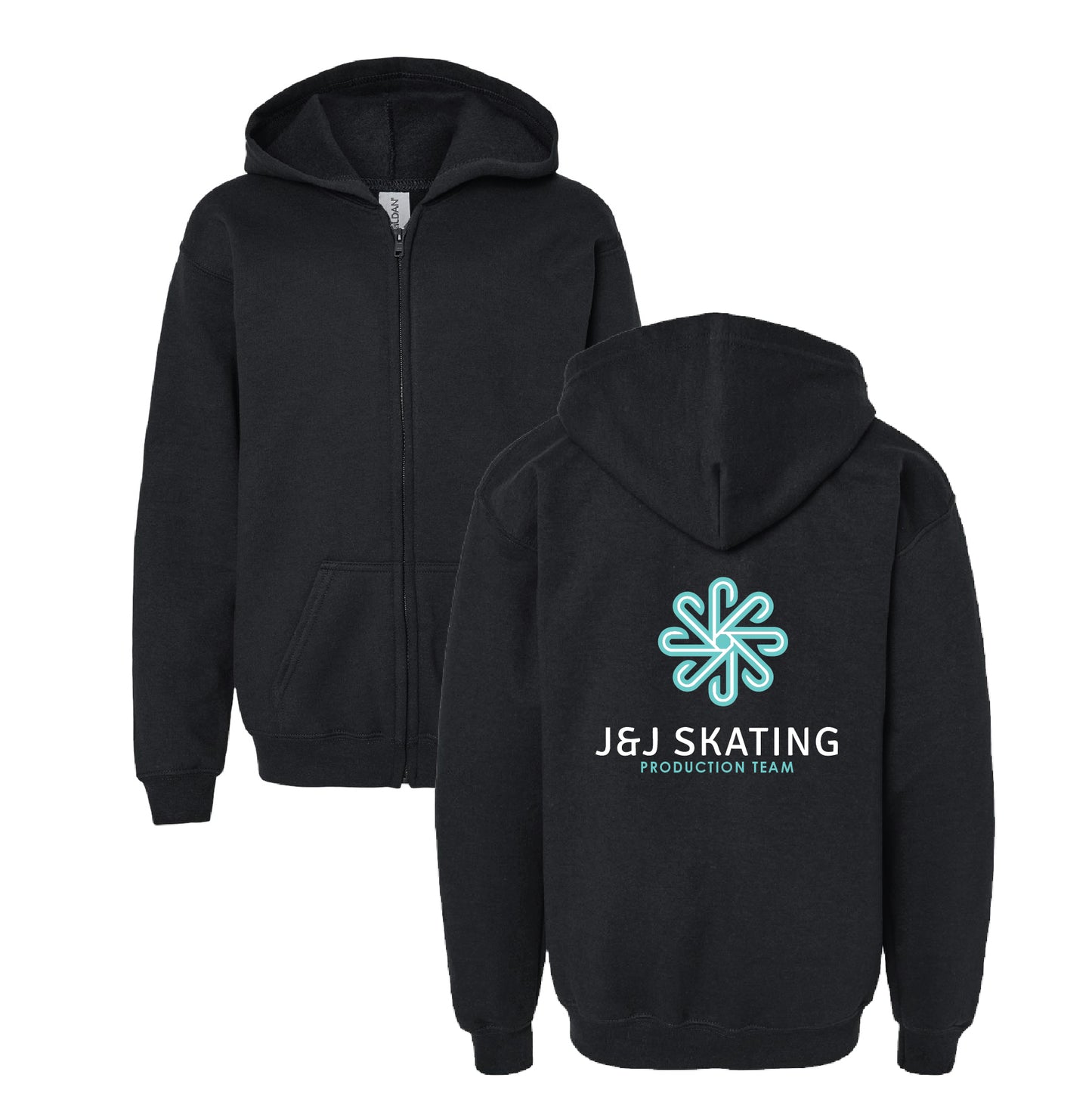 J&J Zip Up Hoodie - YOUTH & ADULT | Black