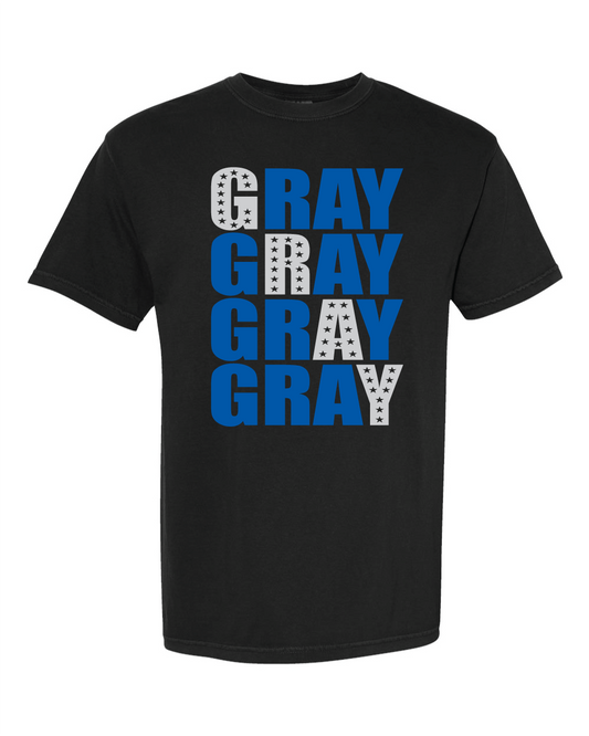 Gray Letter Stack - ADULT - Comfort Colors Garment Dyed Cotton Tee - PREORDER