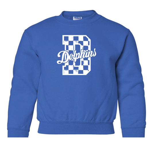 YOUTH Disney Checkered Crewneck Sweatshirt