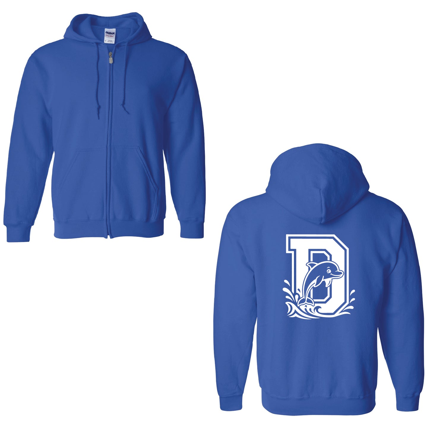 ADULT Disney D is for Dolphin Zip Up Hoodie (UP TO 5X)