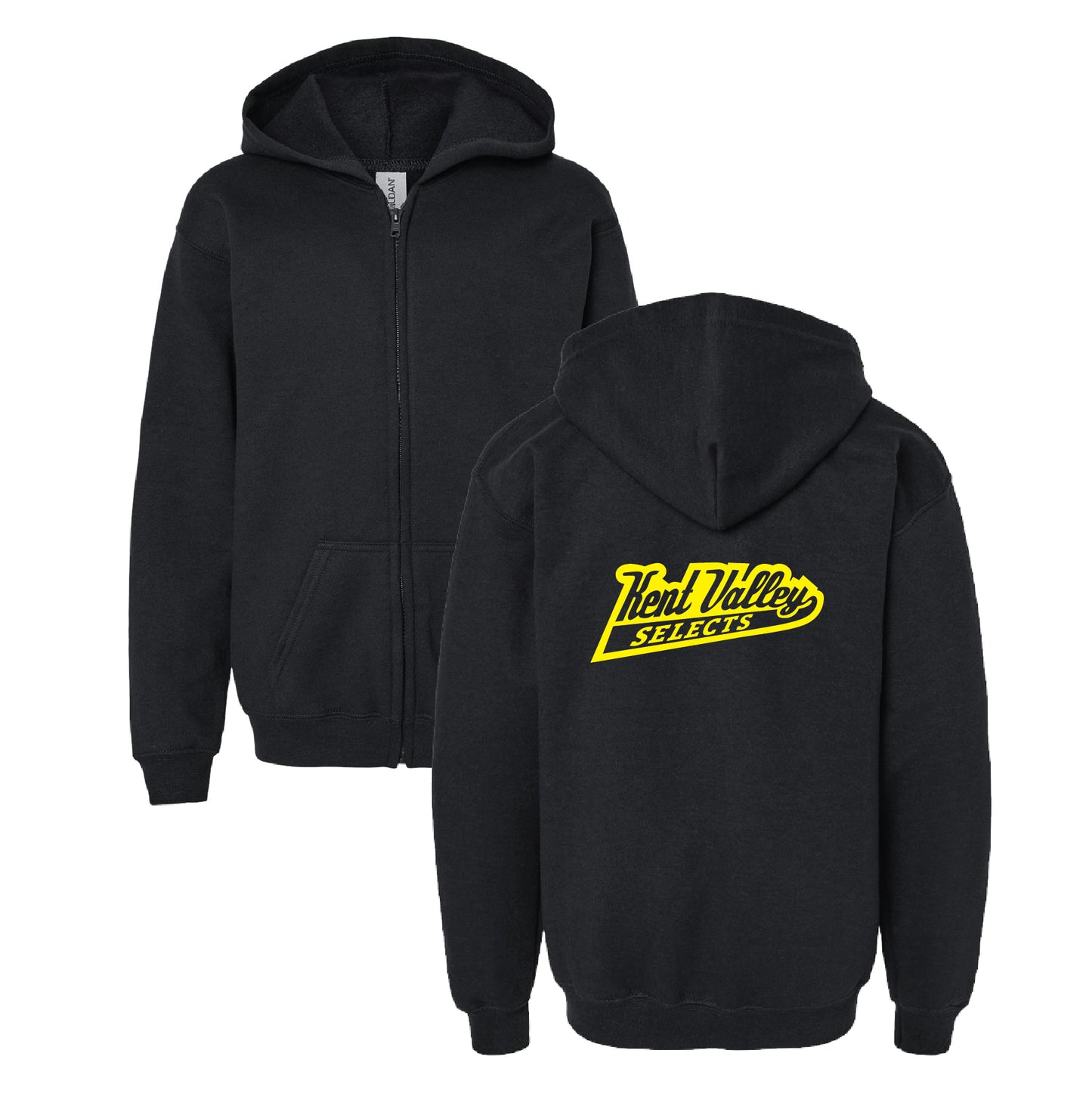 Kent Valley Selects Hockey Zip Up Hoodie - YOUTH & ADULT | Black