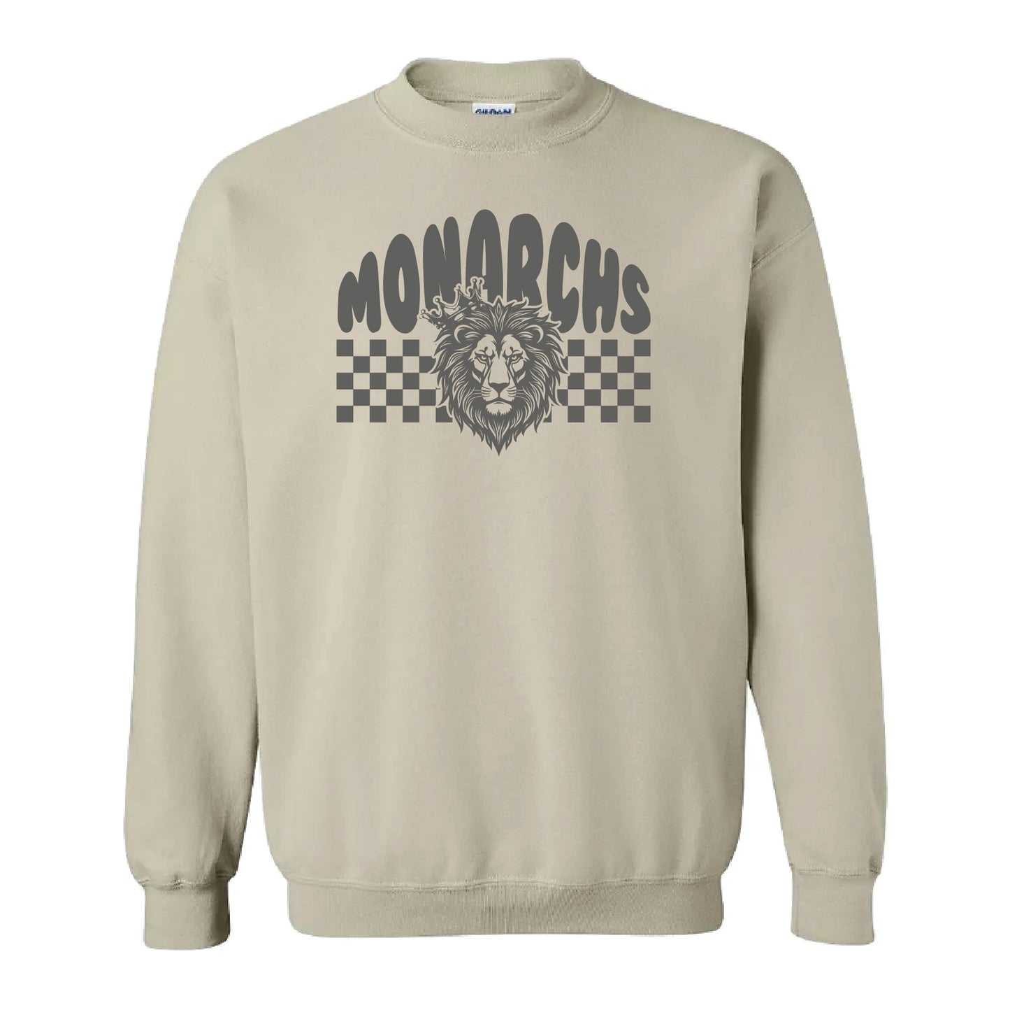 MERIDIAN Checkered Lion Crewneck [Adult Sizes up to 5x]